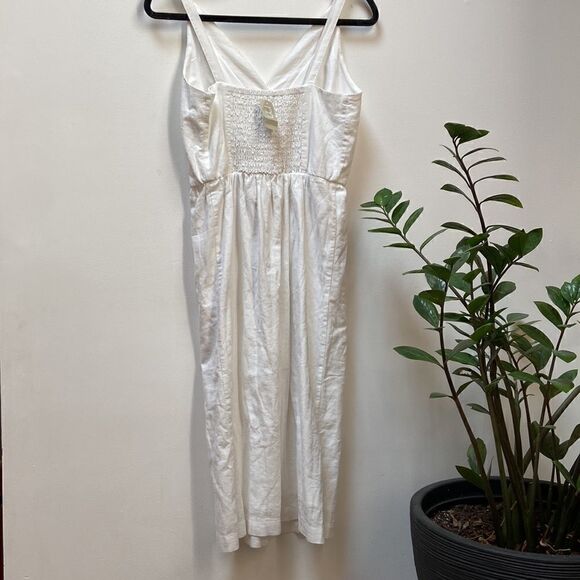 Maurices White Button-Up Linen-Blend Wrap Dress - Picture 8 of 9
